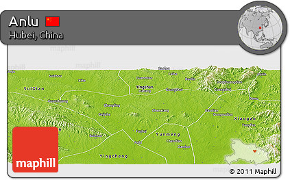 Physical Panoramic Map of Anlu