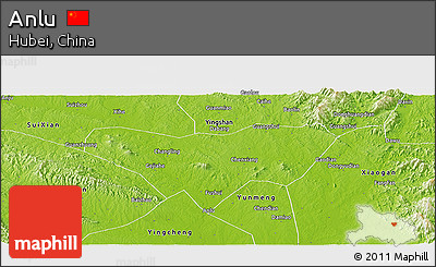 Physical Panoramic Map of Anlu