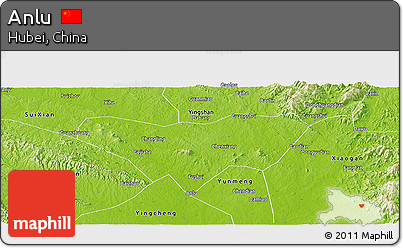 Physical Panoramic Map of Anlu