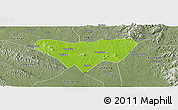 Physical Panoramic Map of Anlu, semi-desaturated