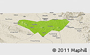 Physical Panoramic Map of Anlu, shaded relief outside