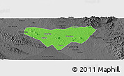 Political Panoramic Map of Anlu, darken, desaturated