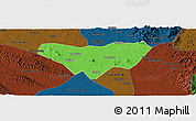 Political Panoramic Map of Anlu, darken