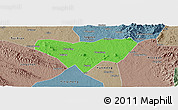 Political Panoramic Map of Anlu, semi-desaturated