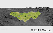 Satellite Panoramic Map of Anlu, darken, desaturated