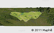 Satellite Panoramic Map of Anlu, darken