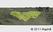Satellite Panoramic Map of Anlu, darken, semi-desaturated