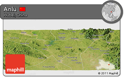 Satellite Panoramic Map of Anlu