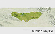 Satellite Panoramic Map of Anlu, lighten
