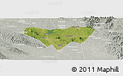 Satellite Panoramic Map of Anlu, lighten, semi-desaturated