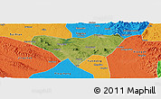 Satellite Panoramic Map of Anlu, political outside