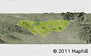 Satellite Panoramic Map of Anlu, semi-desaturated