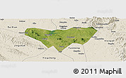 Satellite Panoramic Map of Anlu, shaded relief outside