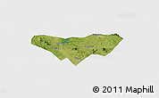 Satellite Panoramic Map of Anlu, single color outside