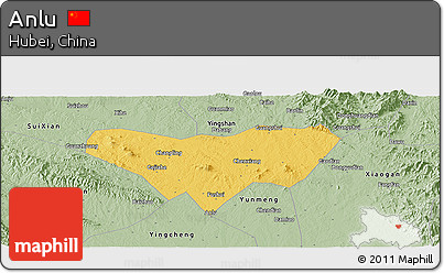 Savanna Style Panoramic Map of Anlu