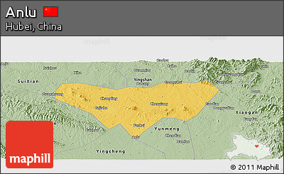 Savanna Style Panoramic Map of Anlu