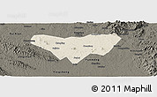Shaded Relief Panoramic Map of Anlu, darken