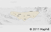 Shaded Relief Panoramic Map of Anlu, lighten, desaturated