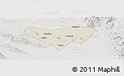 Shaded Relief Panoramic Map of Anlu, lighten, semi-desaturated