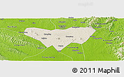 Shaded Relief Panoramic Map of Anlu, physical outside