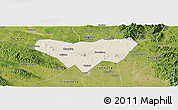 Shaded Relief Panoramic Map of Anlu, satellite outside
