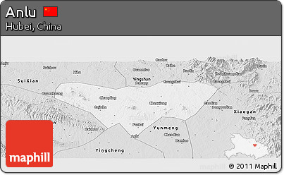 Silver Style Panoramic Map of Anlu
