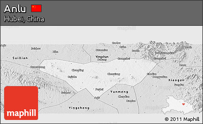 Silver Style Panoramic Map of Anlu