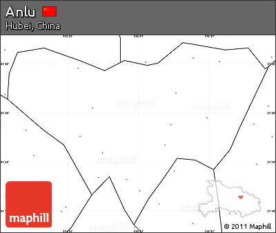 Blank Simple Map of Anlu, no labels