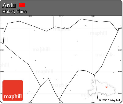 Blank Simple Map of Anlu, no labels