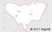 Classic Style Simple Map of Anlu, cropped outside