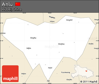 Classic Style Simple Map of Anlu