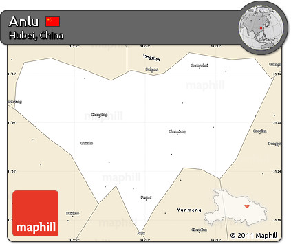 Classic Style Simple Map of Anlu