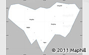 Gray Simple Map of Anlu, single color outside