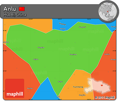Political Simple Map of Anlu