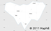 Silver Style Simple Map of Anlu, single color outside