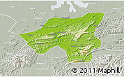 Physical 3D Map of Chongyang, lighten, semi-desaturated
