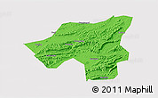 Political 3D Map of Chongyang, cropped outside