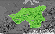 Political 3D Map of Chongyang, darken, desaturated