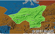 Political 3D Map of Chongyang, darken