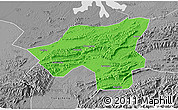 Political 3D Map of Chongyang, desaturated