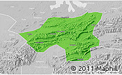 Political 3D Map of Chongyang, lighten, desaturated