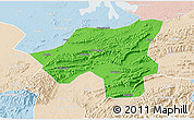 Political 3D Map of Chongyang, lighten