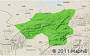 Political 3D Map of Chongyang, shaded relief outside