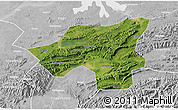 Satellite 3D Map of Chongyang, lighten, desaturated