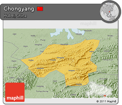 Savanna Style 3D Map of Chongyang