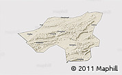 Shaded Relief 3D Map of Chongyang, cropped outside