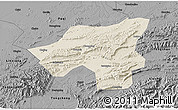 Shaded Relief 3D Map of Chongyang, darken, desaturated