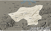 Shaded Relief 3D Map of Chongyang, darken