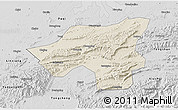 Shaded Relief 3D Map of Chongyang, desaturated