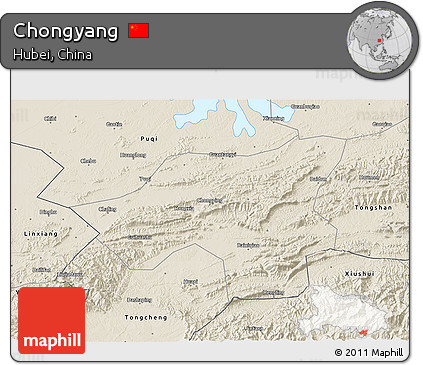 Shaded Relief 3D Map of Chongyang